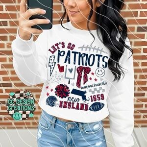 ASH GREY Let's Go Patriots Sweatshirt Small-3X